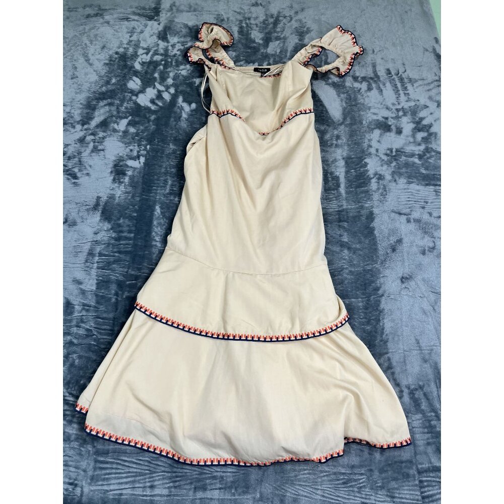 Strut & Bolt Gator Midi Dress Cream Color L NWT Ruffled Sleeves